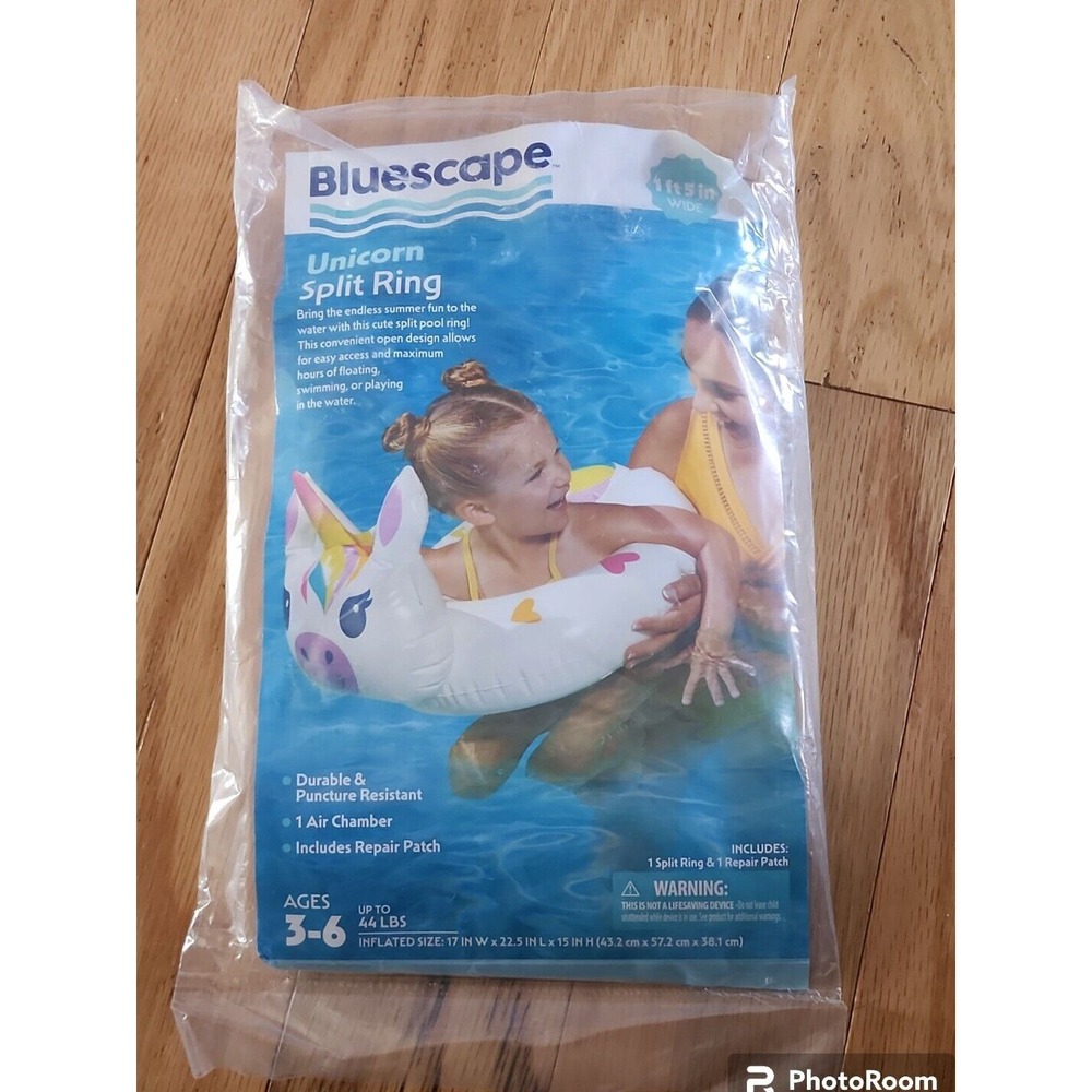 Bluescape Unicorn Split Ring Inflatable Pool Float‎ for Kids 3-6 Years